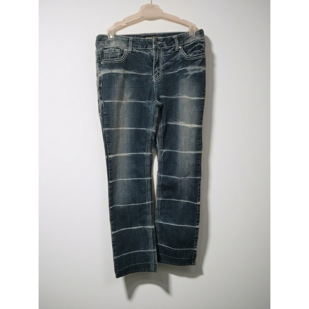 DANESI JEANS SIZE 15 STRETCHY PREWASHED PREFADED DISTRESSED  LOW RISE BLUE JEANS